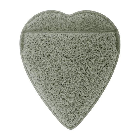 Unique Bargains 1 Pc Reusable Sponge Face Scrubber Heart Style for Removing Makeup 3.15"x2.76" Gray