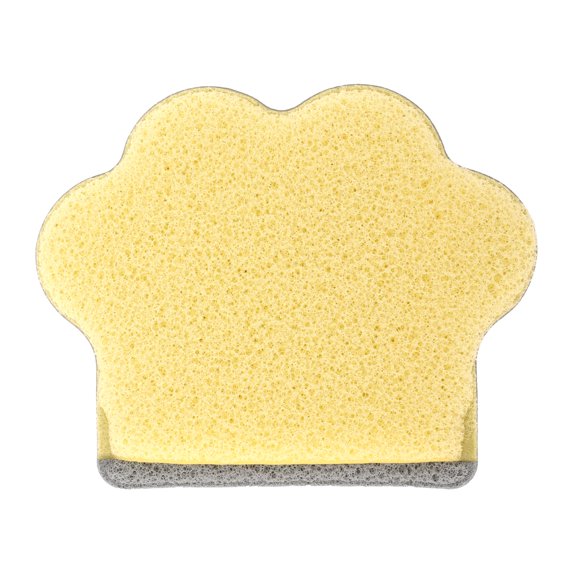 Unique Bargains 1 Pc Reusable Sponge Face Scrubber for Removing Makeup 5.31"x4.33" Gray Yellow