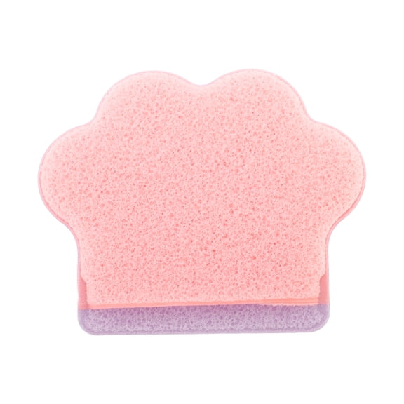 Unique Bargains 1 Pc Reusable Sponge Face Scrubber for Removing Makeup 5.31"x4.33" Purple Pink