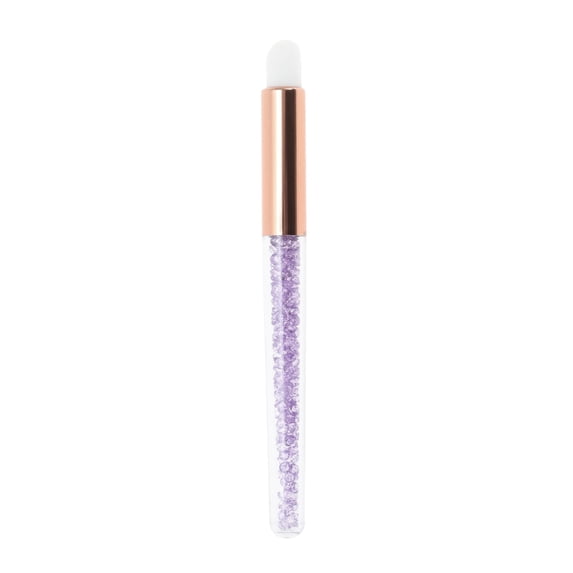 Unique Bargains 1 Pc Rhinestone Nose Brush for Bathroom Purple Plastic Handle Nylon Hair