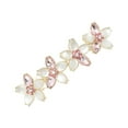 thumbnail image 1 of Unique Bargains 1 Pc Rhinestones Flower French Barrette Hair Clips Hairdo Clip for Home Gold Tone Pink, 1 of 5