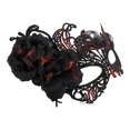 thumbnail image 1 of Unique Bargains 1 Pc Rose Phoenixs Party Mask Black Red Lace, 1 of 5