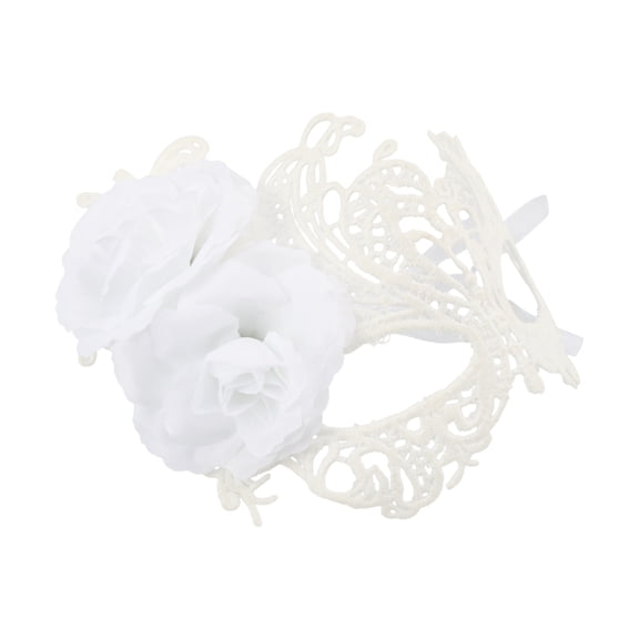 Unique Bargains 1 Pc Rose Phoenixs Party Mask White Lace