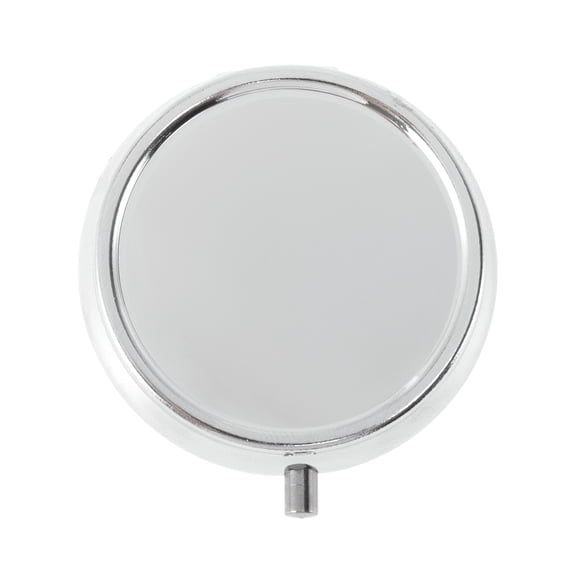 Unique Bargains 1 Pc Round 3 Compartments Pill Case Portable for travel Silver Tone