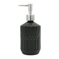 thumbnail image 1 of Unique Bargains 1 Pc Round Bottom Bamboo Grain Soap Dispenser 13.53oz Black Silver Tone, 1 of 6