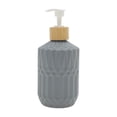 thumbnail image 1 of Unique Bargains 1 Pc Round Bottom Bamboo Grain Soap Dispenser 13.53oz Gray White, 1 of 6