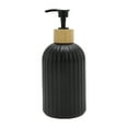 thumbnail image 1 of Unique Bargains 1 Pc Round Bottom Vertical Stripes Soap Dispenser 13.53oz Black, 1 of 6