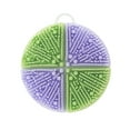 thumbnail image 1 of Unique Bargains 1 Pc Round Double-sided Bath Brush Shower Brush Purple Green, 1 of 6