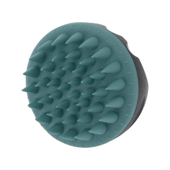 Unique Bargains 1 Pc Round Hair Shampoo Brush for Head Massage 3.07"x3.54" Black Green