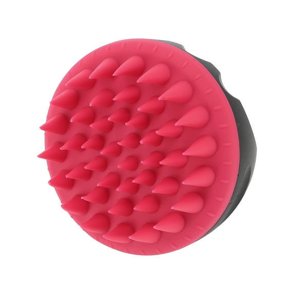 Unique Bargains 1 Pc Round Hair Shampoo Brush for Head Massage 3.07"x3.54" Black Rose Red