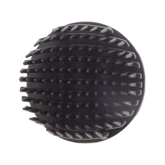 Unique Bargains 1 Pc Round Hand Strap Hair Shampoo Brush for Head Massage 3.5"x3.5"x2.36" Black
