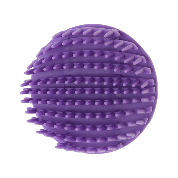 Unique Bargains 1 Pc Round Hand Strap Hair Shampoo Brush for Head Massage 3.5"x3.5"x2.36" Purple