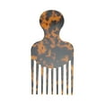 thumbnail image 1 of Unique Bargains 1 Pc Round Handle Marble Hair Insert Comb Brown Acetate Sheet, 1 of 5