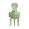 thumbnail image 1 of Unique Bargains 1 Pc Round Handle Marble Hair Insert Comb Green Acetate Sheet, 1 of 5