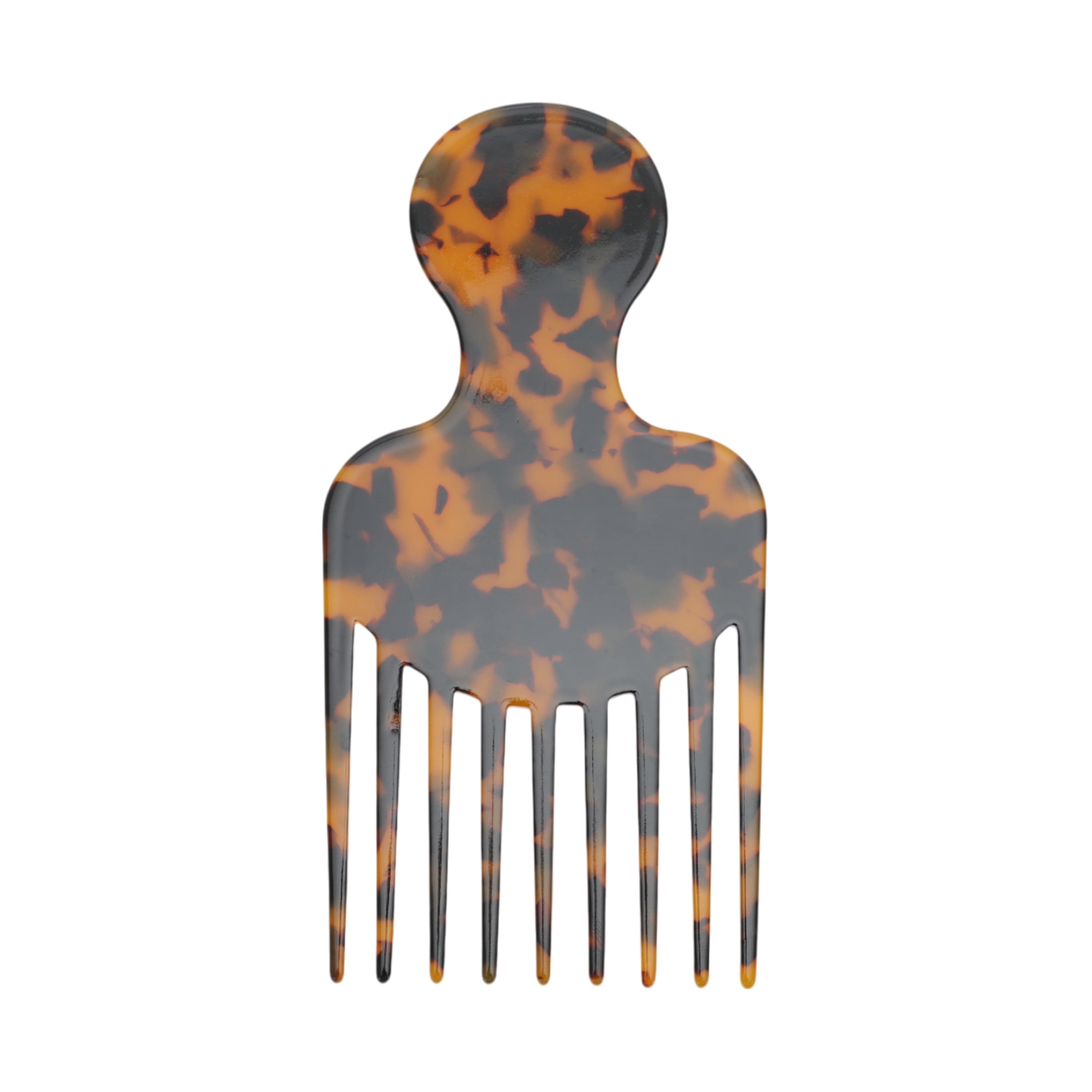 Unique Bargains 1 Pc Round Handle Marble Hair Insert Comb for All Hair Types Brown