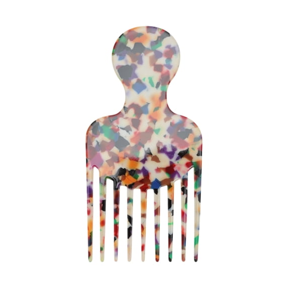 Unique Bargains 1 Pc Round Handle Marble Hair Insert Comb for All Hair Types Colorful