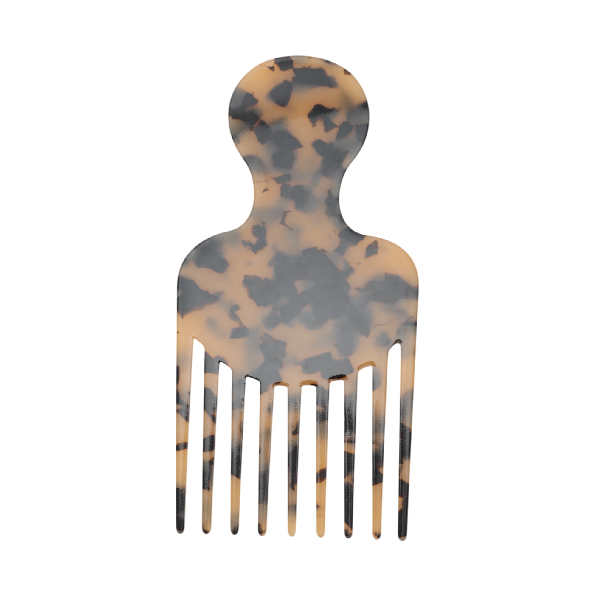 Unique Bargains 1 Pc Round Handle Marble Hair Insert Comb for All Hair Types Light Brown