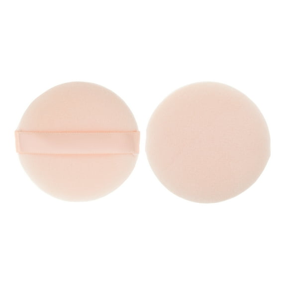 Unique Bargains 1 Pc Round Makeup Powder Puff for Travel Dressing Tables 2.17"x0.39" Skin Color Fleece