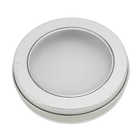 Unique Bargains 1 Pc Round Nail Storage Box Silver Tone Stainless Steel