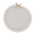 thumbnail image 1 of Unique Bargains 1 Pc Round Pearl Heat Insulation Mat Drink Coaster Beige Cotton rope, 1 of 5