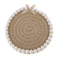 thumbnail image 1 of Unique Bargains 1 Pc Round Pearl Heat Insulation Mat Drink Coaster Khaki Cotton rope, 1 of 5