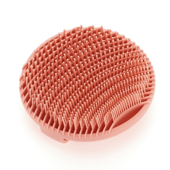 Unique Bargains 1 Pc Round Shape Handle Bath Brush for Bathroom for Shower for Bath 4.02" Pink