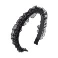 thumbnail image 1 of Unique Bargains 1 Pc Ruffles Rhinestone Headbands for Women Black, 1 of 6