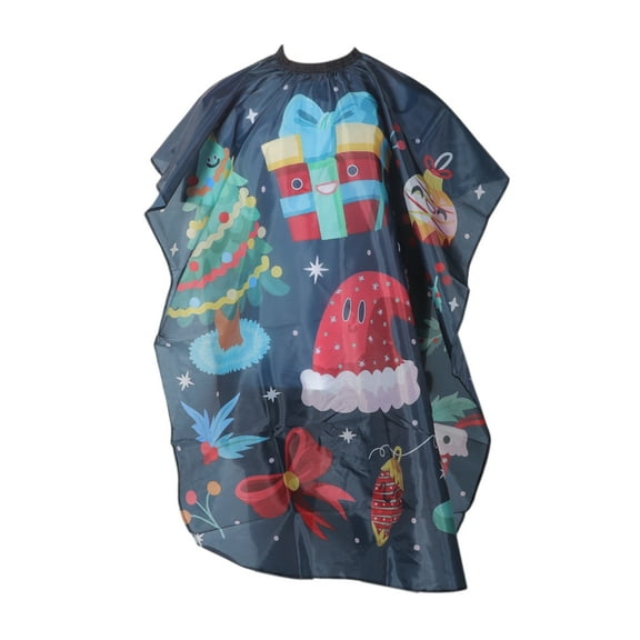 Unique Bargains 1 Pc Santa Hat Hair Cut Barber Cape Black Red