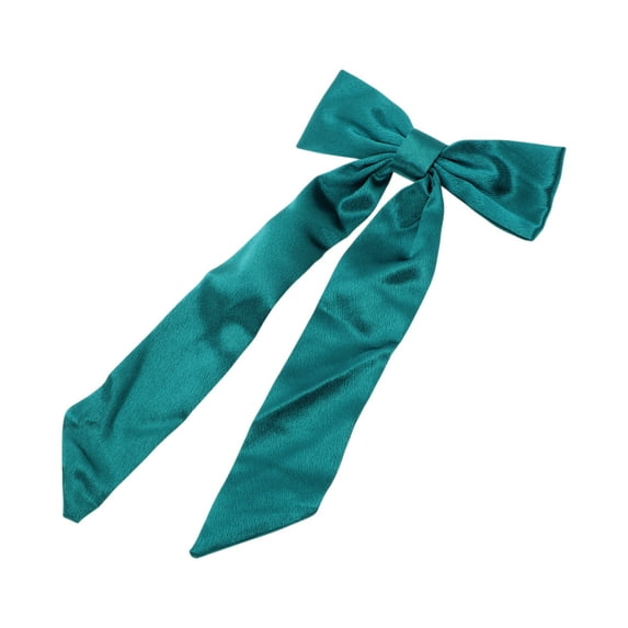 Unique Bargains 1 Pc Satin Bow Ribbon Duckbill Hair Clips Hairdo Clip Blue