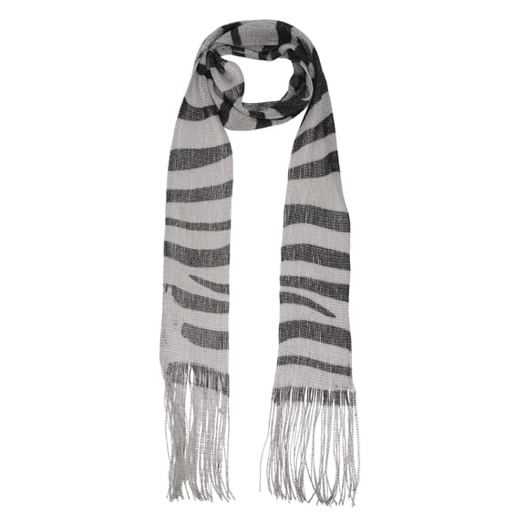Unique Bargains 1 Pc Scarf Animal Print Neck Scarf Zebra Print Gray