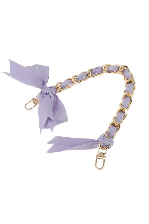 1 Pc Scarf Bow Handbag Strap Purple Metal Fabric