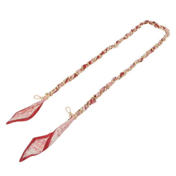 Unique Bargains 1 Pc Scarf Design Handbag Strap Red Metal Fabric