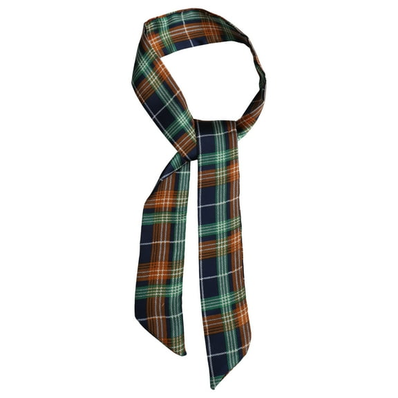 Unique Bargains 1 Pc Scarf Headband Argyle Neck Scarf for Women Navy Blue Green