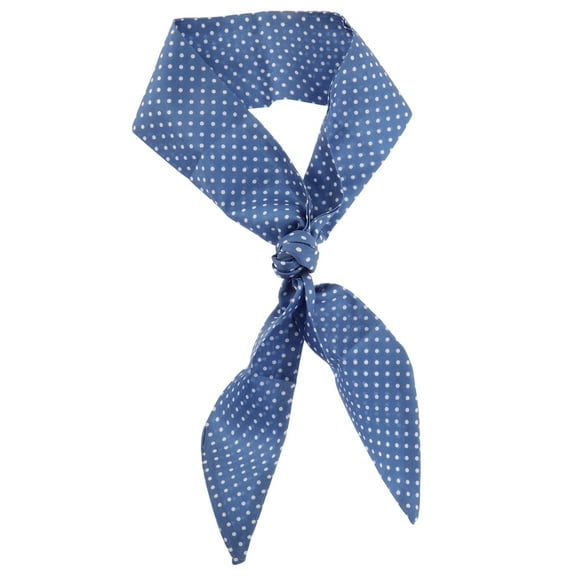 Unique Bargains 1 Pc Scarf Headband Print Design Neck Scarf for Women Dark Blue White