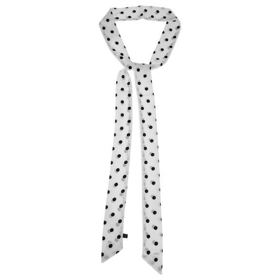 Unique Bargains 1 Pc Scarf Headband Printed Pattern Neck Scarf for Women Beige Black