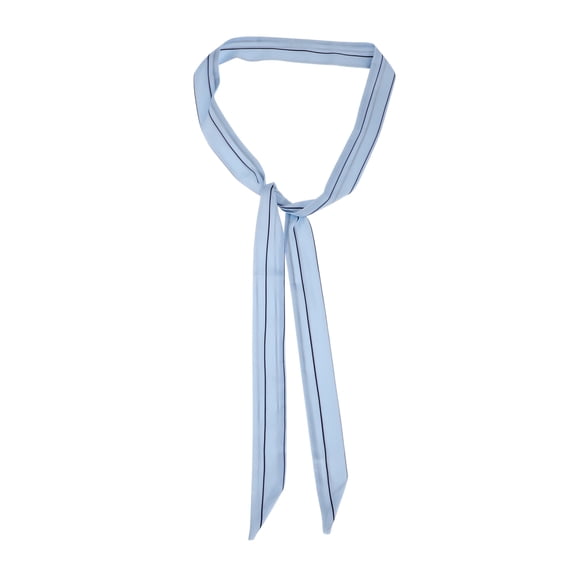 Unique Bargains 1 Pc Scarf Headband Striped Pattern Neck Scarf for Women Light Blue Black