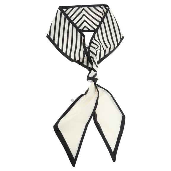 Unique Bargains 1 Pc Scarf Headband Stripes Neck Scarf for Women Black