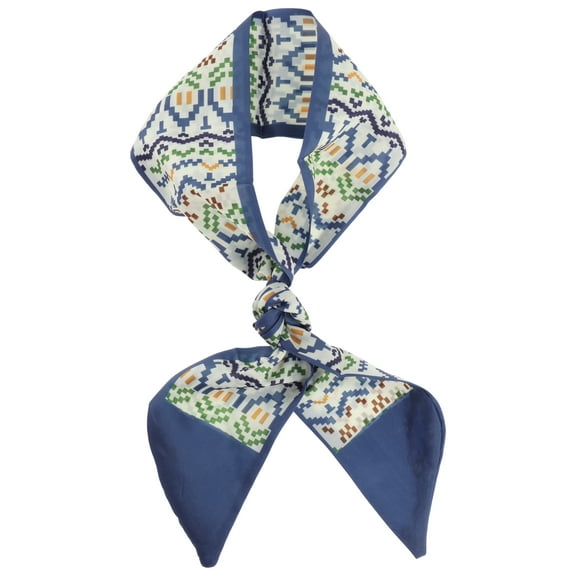 Unique Bargains 1 Pc Scarf Headband Stylish Neck Scarf for Women Blue Beige