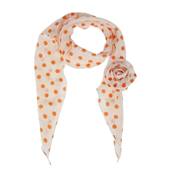 Unique Bargains 1 Pc Scarf Pattern Rose Neck Scarf Beige Orange