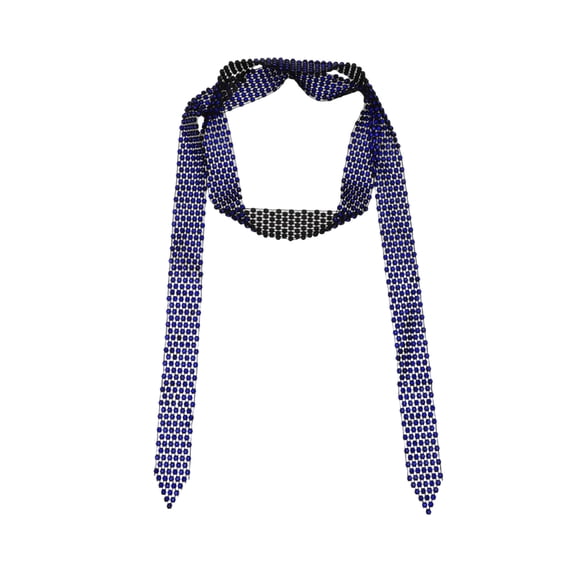 Unique Bargains 1 Pc Scarf Rhinestone Neck Scarf Black Blue