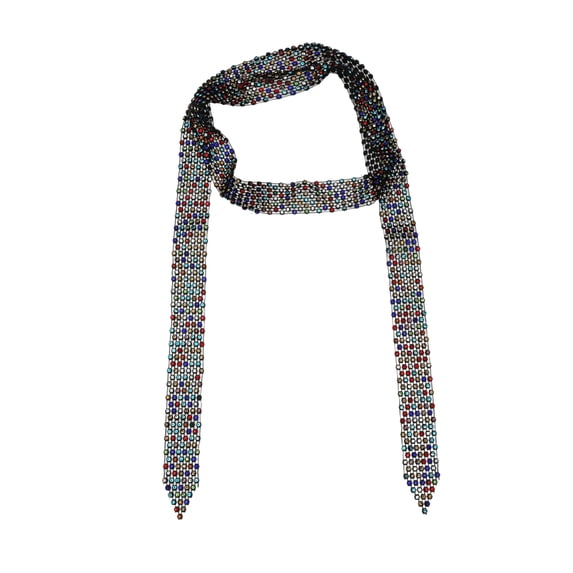 Unique Bargains 1 Pc Scarf Rhinestone Neck Scarf Black Colorful