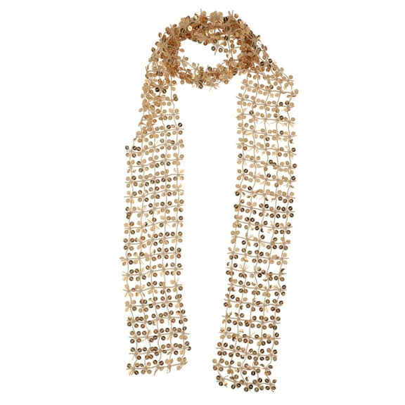 Unique Bargains 1 Pc Scarf Sequined Cut-Out Neck Scarf Gold Tone