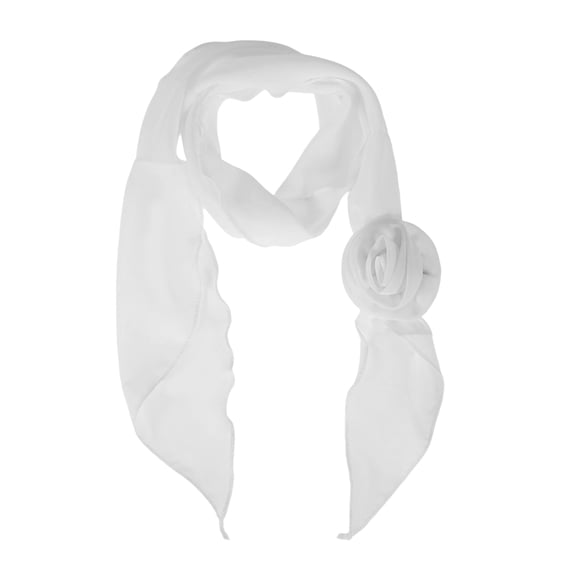 Unique Bargains 1 Pc Scarf Solid Color Rose Neck Scarf White