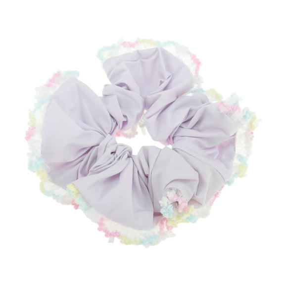Unique Bargains 1 Pc Scrunchie Fashion Lace Hair Elastics Purple