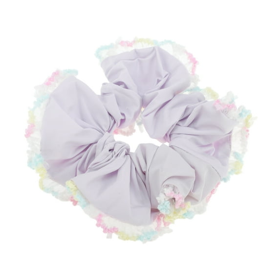 Unique Bargains 1 Pc Scrunchie Fashion Lace Hair Elastics Purple