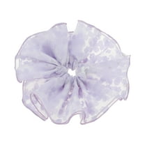 Unique Bargains 1 Pc Scrunchie Fashion Mesh Print Hair Elastics Purple