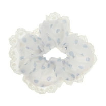 Unique Bargains 1 Pc Scrunchie Fashion Polka Dot Lace Hair Elastics Blue