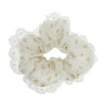 thumbnail image 1 of Unique Bargains 1 Pc Scrunchie Fashion Polka Dot Lace Hair Elastics Brown, 1 of 5