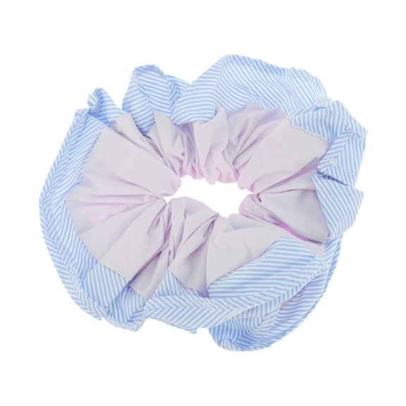 Unique Bargains 1 Pc Scrunchie Fashion Stripe Hair Elastics Blue Purple