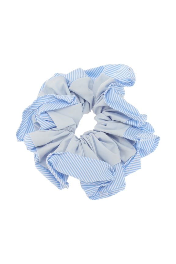 Unique Bargains 1 Pc Scrunchie Fashion Stripe Hair Elastics Blue